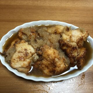 鳥ムネ肉の唐揚げのみぞれ煮♪